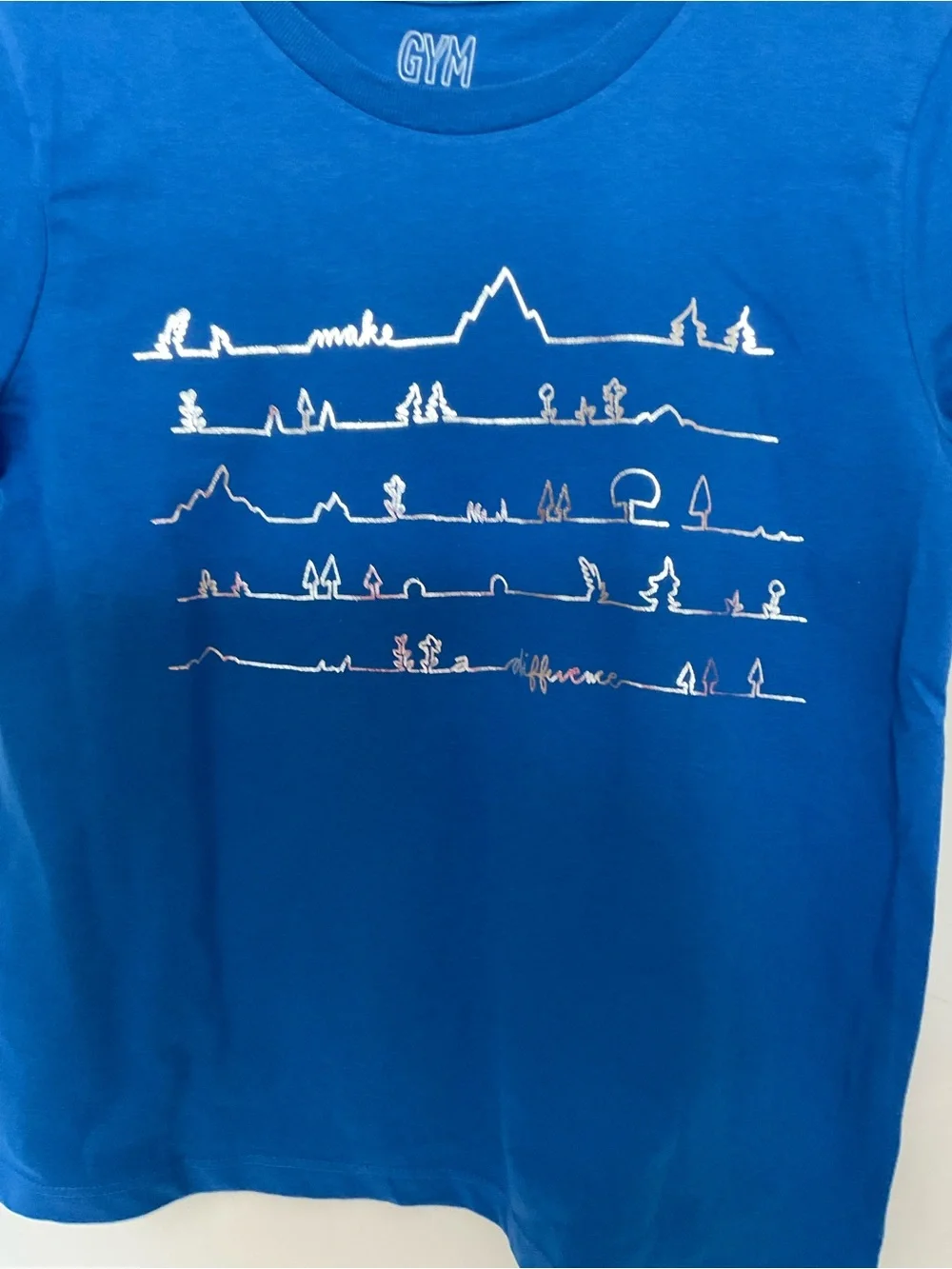 Gymboree Blue Graphic Girls Tee Size M(7-8): NWT